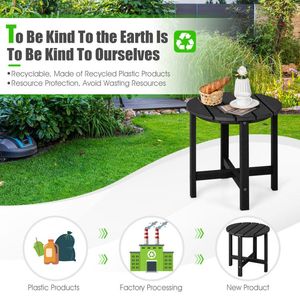 18-Inch Round Adirondack <b>Side</b> <b>Table</b> Weather-Resistant Outdoor Furniture - Product Image 5
