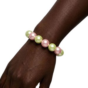 Bracelet Perles Rose Vert Bubble Gum pour Femme, Bijou Tendance, Bracelet Perlé Élégant, Accessoire de Poignet en Perles, Idéal pour Soirées, Cadeau - Product Image 5