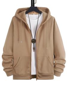 Sweat à capuche avec fermeture éclair complète pour hommes, sweat à capuche en coton éponge français avec logo personnalisé, impression personnalisée, sweat à capuche zippé lourd de haute qualité, vente en gros - Product Image 5