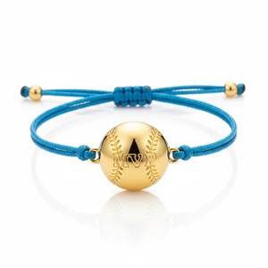 Regalos de recuerdo al por mayor, pulsera de cuerda con dije metálico personalizado con el logo del equipo de béisbol deportivo. - Product Image 5