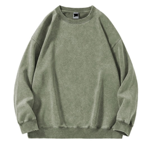 OEM Custom Made Logo Men's Vintage <b>Acid</b> Wash Crewneck Sweatshirt Oversized Boxy Fit <b>Drop</b> Shoulder Unisex Pullover 100% Cotton - Product Image 3