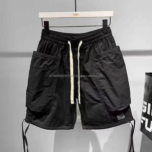 Grande poche tout-en-un ligne cordon Cargo Shorts hommes nouveau été couleur unie décontracté ample pantalon large - Product Image 2