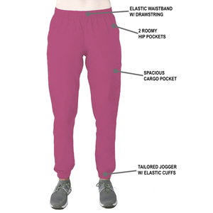 Unisex Pink V Neck Short Sleeve <b>Scrub</b> <b>Top</b> Matching Pants Hospital Uniform Set Woven Fabric Arqen Industries Needle Detection - Product Image 6