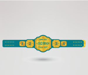 Ceinture de championnat de lutte en cuir vert personnalisée avec boucle en métal à emblème doré, quatre plaques latérales, sangles de 2 mm d'épaisseur - Product Image 2
