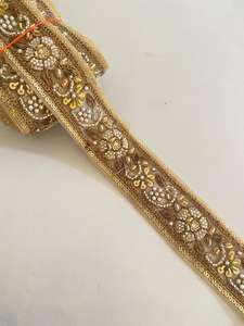 Dentelles festonnées en twill brodées sur mesure, imperméables, en deux couleurs, avec perles et paillettes, pour accessoires vestimentaires, costumes pour femmes - Product Image 2