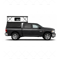 Camper de camionnette robuste en aluminium à coque rigide avec toit relevable pour Ram 1500 2500 Dodge, avec auvent intégré