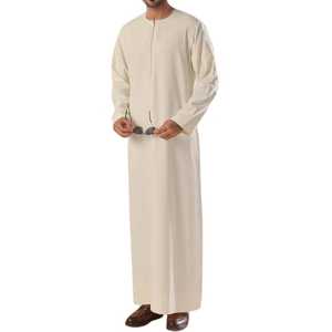 Jubbah Thobe Islámica de Estilo Turco para Hombre, de Secado Rápido, a la Moda, Nuevo Diseño 2026, Transpirable, 100% Algodón, Antiarrugas, en Venta - Product Image 1