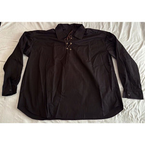 Chemise Ghillie Personnalisée pour Homme, Style Écossais des Highlands, Noire, pour Kilt, Médiévale Renaissance, Fournitures d'Usine - Product Image 1