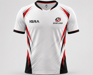 Camiseta Deportiva Personalizada para Equipos, Impresa, Transpirable, Unisex, Blanca, Roja, Negra, Cuello en V, Manga Corta, Uniforme de Fútbol - Product Image 1