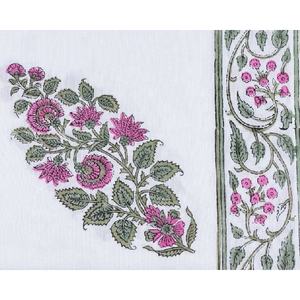 Juego de servilletas de comedor reutilizables hechas a mano, recién llegado, servilleta de algodón estampada a mano, inauguración de la casa, diseño de flores de boda, tela/Tela - Product Image 2