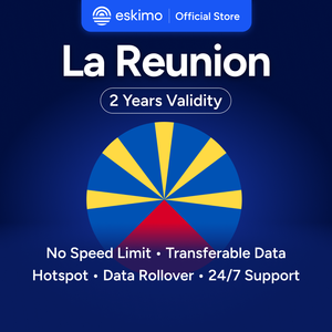Tarjeta SIM digital Eskimo La Reunion de 1 GB, datos de alta velocidad 4G/5G, no requiere SIM física, válida por 2 años, transferencia de datos ilimitada. - Product Image 1