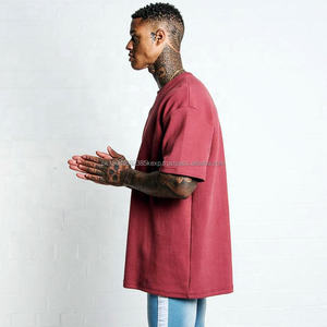 T-shirt de sport pour homme en coton 100% lourd 2022, noir, surdimensionné - Product Image 2