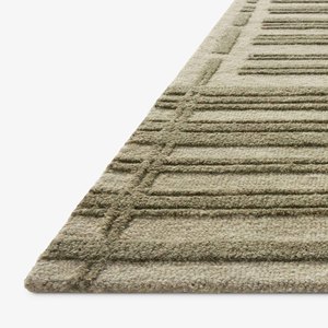 Luxury Neutral Green Horizontal Stripe Hand Tufted Wool Rug Modern Area Premium Carpet Minimalist Custom Size Floor Home Decor - Product Image 4