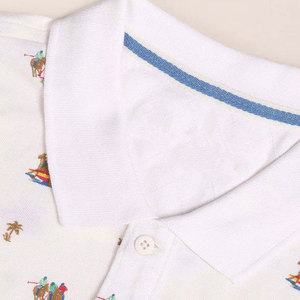 เสื้อกอล์ฟผู้ชายผ้าทวิลเนื้อแน่นคุณภาพสูง ป้องกันรอยยับ แขนสั้น 100% ผ้าฝ้าย พิมพ์ลายโลโก้ตามสั่ง - Product Image 4