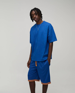 Trendy Men Relaxed Fit Breathable Polyester/Cotton Shirt Shorts <b>Set</b> Lightweight Summer Streetwear Custom OEM Premium 2 Piece - Product Image 1