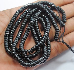 Cuentas redondas facetadas de espinela negra natural, hilo de cuentas sueltas de piedras preciosas para la fabricación de joyería artesanal al por mayor - Product Image 6