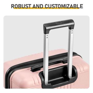 2 in 1 Rose Gold <b>PP</b> Trolley Case 12in/20in Non-TSA Customs Lock Luggage Set - Product Image 6