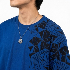 Camiseta de Manga Corta para Hombre, 100% Algodón, Corte Holgado, Cuello Redondo, Estampado Gráfico Personalizado, Hombros Caídos, Estilo Urbano, Talla Grande - Product Image 4