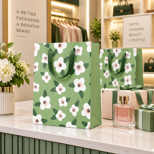Custom Floral <b>Paper</b> <b>Gift</b> <b>Bag</b> With Handle Luxury Shopping <b>Bag</b> Eco Friendly Packaging <b>Bag</b> For Retail Boutique <b>Gift</b> Wrapping - Product Image 6