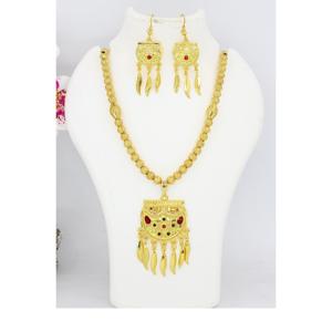 Collar de flores huecas de Nigeria africana, pulsera, conjunto de joyería de boda, gran oferta, exhibición de joyería de alta calidad chapada en oro - Product Image 6