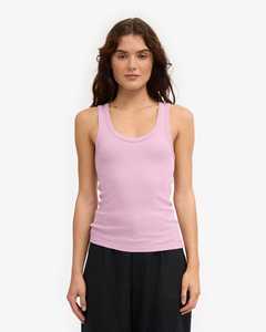Women's Whiteaura International <b>Knitted</b> 100% Cotton Scoop Neck Tank <b>Top</b> Solid Pink Minimalist Style Regular Length <b>Sleeveless</b> - Product Image 1