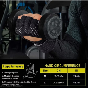 ถุงมือออกกำลังกายพร้อมสายรัดข้อมือแบบยาวสำหรับยกน้ำหนัก ครอสฟิต และฟิตเนส - Product Image 4