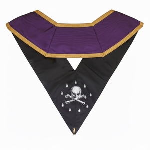 Small purple <b>Collar</b>. Natural Silk - Memphis-Misraïm Rite (ORUMM) Embroidered Regalia Blue Lodge Ceremonial <b>Collar</b> - Product Image 3