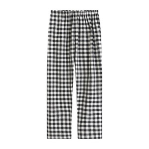 Classic Custom Logo Print Men's <b>Thermal</b> 100% Cotton Flannel Pajama <b>Pants</b> Purple Blue Plaid Sleep Bottoms - Product Image 1