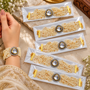 Pulseras de Perlas de Diseño Elegante para Fiestas y Pulsera con Diseño de Perlas, Hermoso Trabajo de Patrón Moti para Bodas - Product Image 3