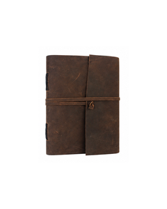 Journal de voyage en cuir véritable – Marron antique, fermeture à cordon en cuir, agenda rechargeable fait main - Product Image 4
