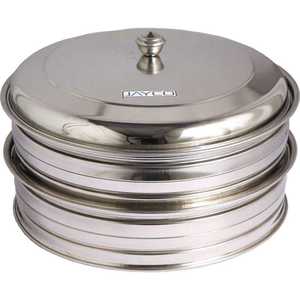 EXCLUSIVE DELUXE STAINLESS STEEL HOLY DOUBLE TRAY COMMUNION SET 80 <b>PLASTIC</b> CUPS <b>MIRROR</b> FINISH BOTTOM RING DURABLE CHURCH SERVING - Product Image 1
