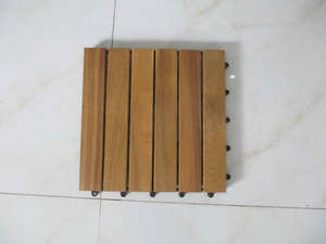 Baldosa de terraza de WPC de Vietnam, entrelazable, coextruida, impermeable, lisa, no hidrófila, de 6 lamas, 300x300x20mm, diseño moderno para - Product Image 2