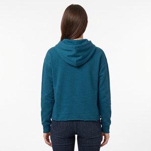 Sweat à capuche polaire pour femme, uni, avec logo frontal, taille cintrée, ourlet à cordon de serrage, écologique, séchage rapide, vêtement de sport - Product Image 2