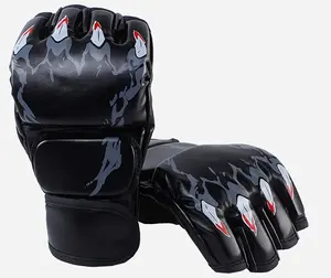 Guantes Profesionales de Piel Sintética PU de Medio Dedo para MMA, Sanda, Boxeo, UFC, Lucha y Entrenamiento, Tallas 8oz y 12oz - Product Image 4