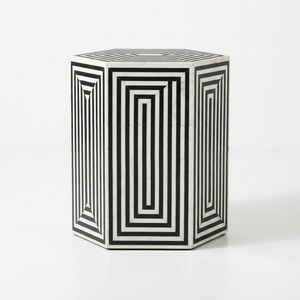 Luxury Handcrafted Bone Inlay <b>Coffee</b> <b>Table</b> Modern Black White Striped Pattern <b>Oval</b> Center <b>Table</b> for Living Room Furniture - Product Image 4