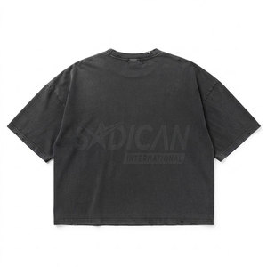 เสื้อยืดโอเวอร์ไซส์ทรงบ็อกซี่ผ้าฟลีซหนานุ่มพรีเมียม 100% คอตตอน สกรีนโลโก้ตามสั่ง แขนสั้นทรงดรอปโชว์เดอร์ ลุคดิสเทรส - Product Image 2
