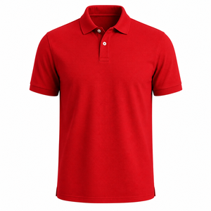 Polo Premium Homme Manches Courtes Classique en Piqué Décontracté Tenue de Travail Haut de Golf Uni Vêtement de Sport Confortable Sans Marque - Product Image 1