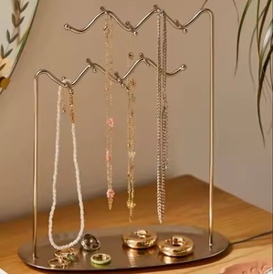 Elegant Metal Jewelry Stand Luxury Holder for Necklaces Earrings Bracelets Rings Home <b>Dressing</b> <b>Table</b> Vanity Display <b>Storage</b> Rack - Product Image 1