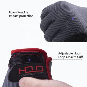 Guantes mecánicos de alta calidad con logotipo personalizado, venta al por mayor, guantes mecánicos de trabajo de seguridad de impacto de cuero, OEM - Product Image 4