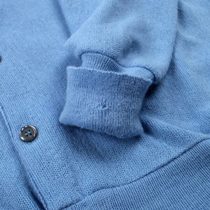 Cardigan bleu clair à col en V pour femme, pull en tricot à manches longues, couleur unie, fermeture boutonnée, vêtement décontracté toutes saisons, 100% acrylique - Product Image 6