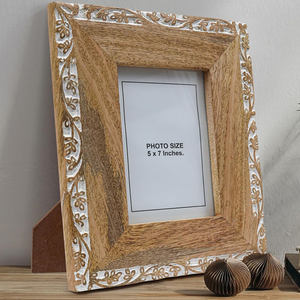 Marco de Fotos de Madera Hecho a Mano Estilo Antiguo, Decoración Rústica Vintage para el Hogar, Oficina, Mesa o Estante, Acabado Clásico Profesional - Product Image 3