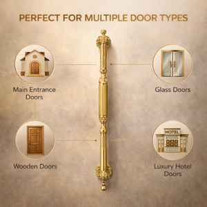 Manija de Puerta de Latón Sólido de Lujo Laureate Imperium, Estilo Moderno |   Manija para Puerta Principal de Madera para Hoteles |   Duradero - Product Image 5