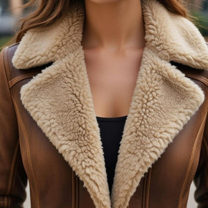 Vêtements d'extérieur en cuir pour femmes, manteau long, chaud et confortable, vêtements d'hiver, veste extérieure en cuir véritable pour femmes, vêtements d'hiver - Product Image 2