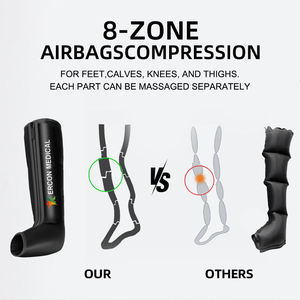 Air Compression Foot and <b>Leg</b> Massager 8 Chambers Compression Sports Muscle Recovery Timing Control Sequential Device Pressure - Product Image 5