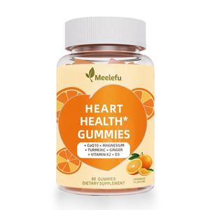 Meelefu Gommes personnalisées CoQ10 avec bergamote Hibiscus Vitamine K2 + D3 Magnésium Glycinate Poivre de Cayenne pour la santé cardiaque - Product Image 1