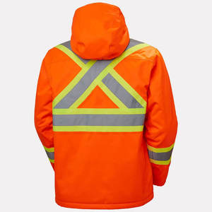 Veste de sécurité haute visibilité imperméable en polyester avec bande réfléchissante, capuche unisexe, toutes saisons, pour travaux de construction, extérieur, gardes - Product Image 2