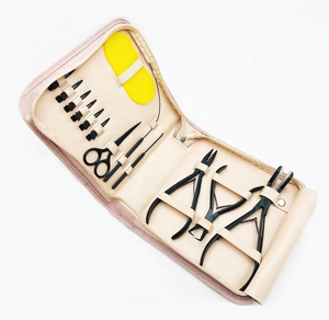 Professional Commercial Use Stainless Steel Hair Extension Tools <b>Kit</b> Tape-In Micro Link Pliers <b>Beads</b> Threader Sectioning Clips - Product Image 1