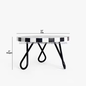 Soporte para tartas con incrustaciones de resina en blanco y negro al mejor precio, nuevo diseño para uso doméstico y hotelero para bodas y fiestas - Product Image 3