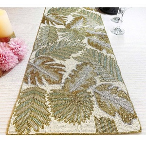 New Arrival Handmade Modern Style Glass Beaded <b>Table</b> <b>Runner</b> Decorative Farmhouse Rustic <b>Table</b> <b>Runner</b> for Dining <b>Table</b> Decoration - Product Image 6