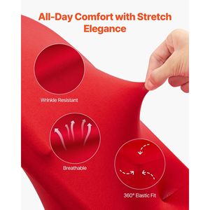 50 Coprisedia in Poliestere Spandex Rosso, Elasticizzati con Fronte Piatto, per Matrimoni, Feste, Cene o Banchetti - Product Image 3